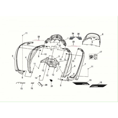 ADHESIF FLANC D WH-8018P/BK-001C